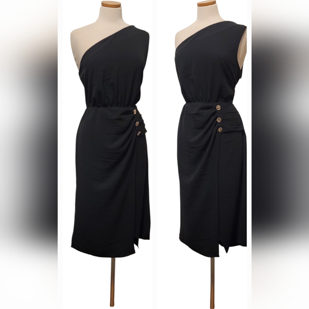 Fred David Asymetrical One Shoulder Date Night Ladies Night Cocktail Party Dress